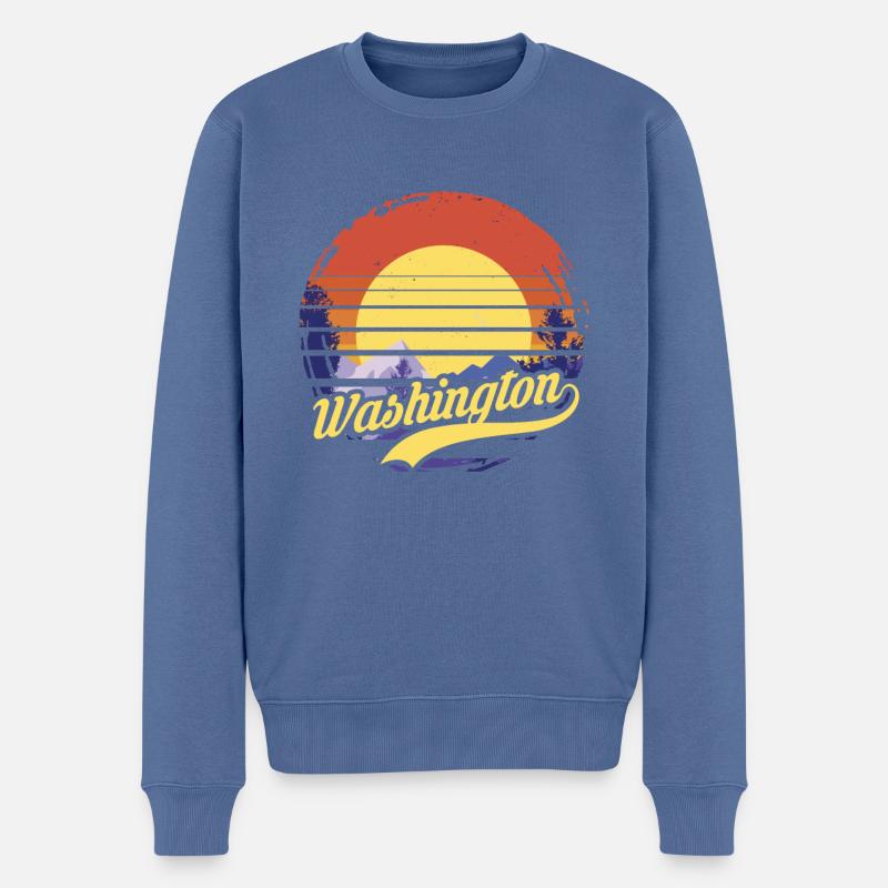 Washington - Pull Premium bio Homme - bleu pigeon
