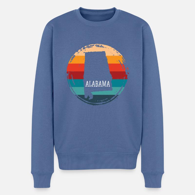alabama - Männer Premium Bio Pullover - Taubenblau