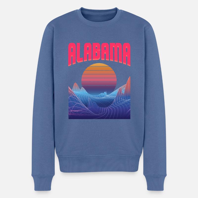 alabama - Männer Premium Bio Pullover - Taubenblau