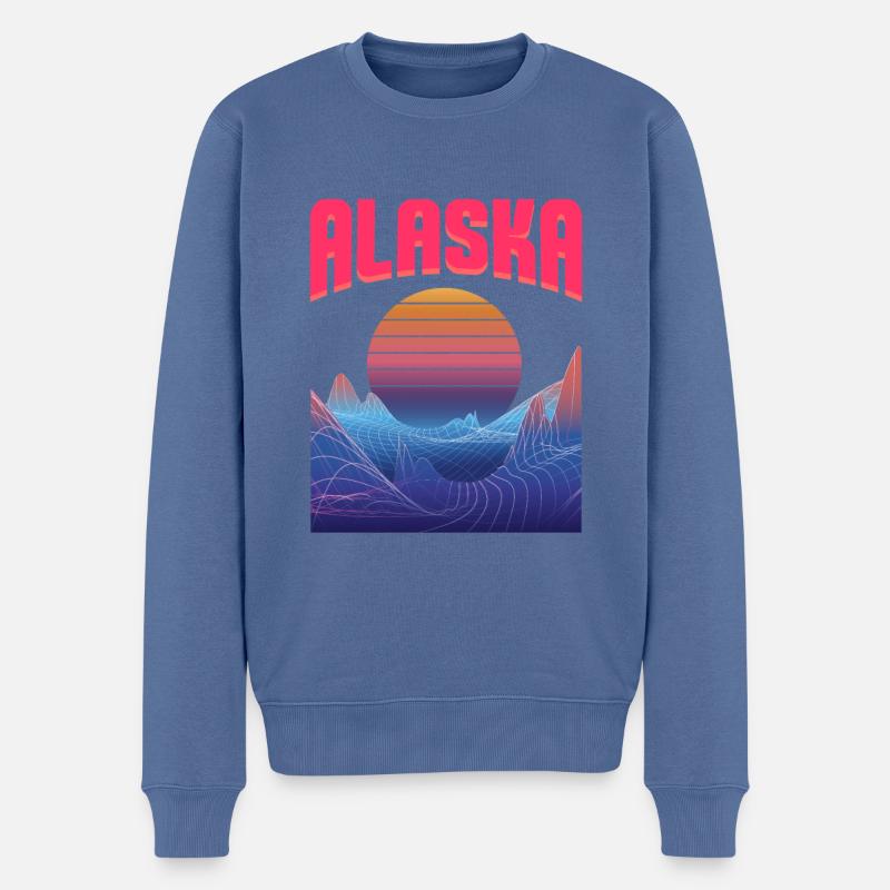 alaska - Männer Premium Bio Pullover - Taubenblau