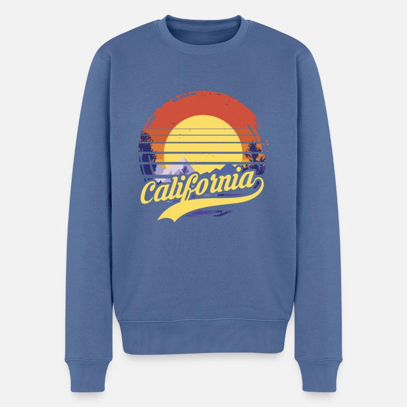 california - Männer Premium Bio Pullover - Taubenblau