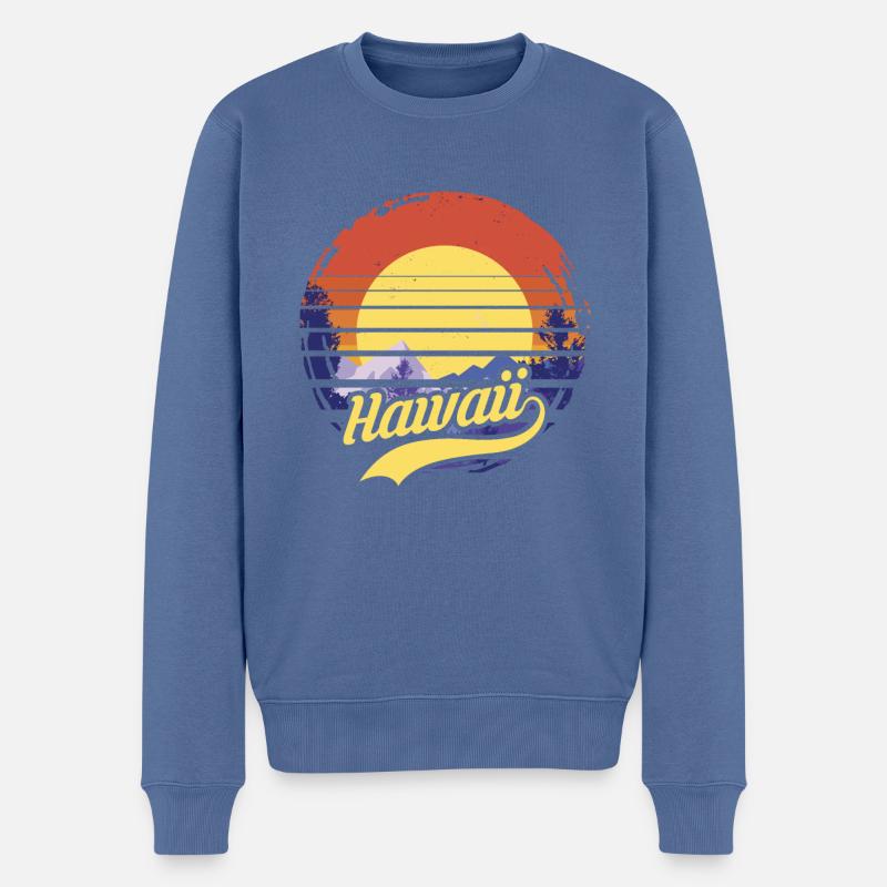 hawaii - Männer Premium Bio Pullover - Taubenblau