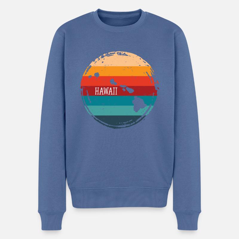hawaii - Männer Premium Bio Pullover - Taubenblau