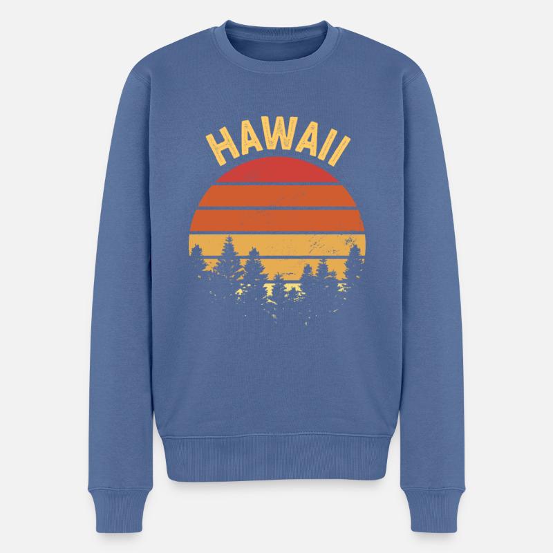 Hawaï - Pull Premium bio Homme - bleu pigeon