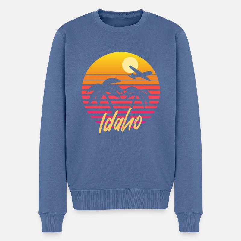 Idaho - Männer Premium Bio Pullover - Taubenblau