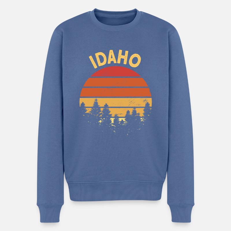 Idaho - Männer Premium Bio Pullover - Taubenblau