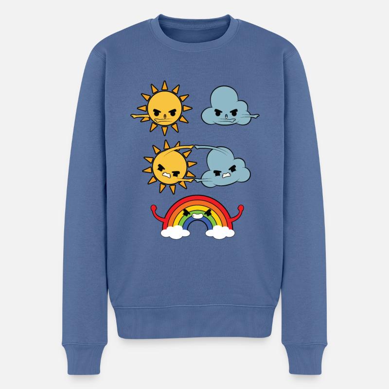 Sonne Wolken Regenbogen - Männer Premium Bio Pullover - Taubenblau