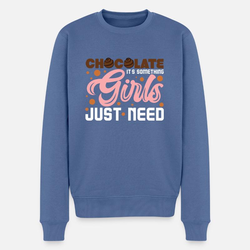 Fille chocolat fille - Pull Premium bio Homme - bleu pigeon
