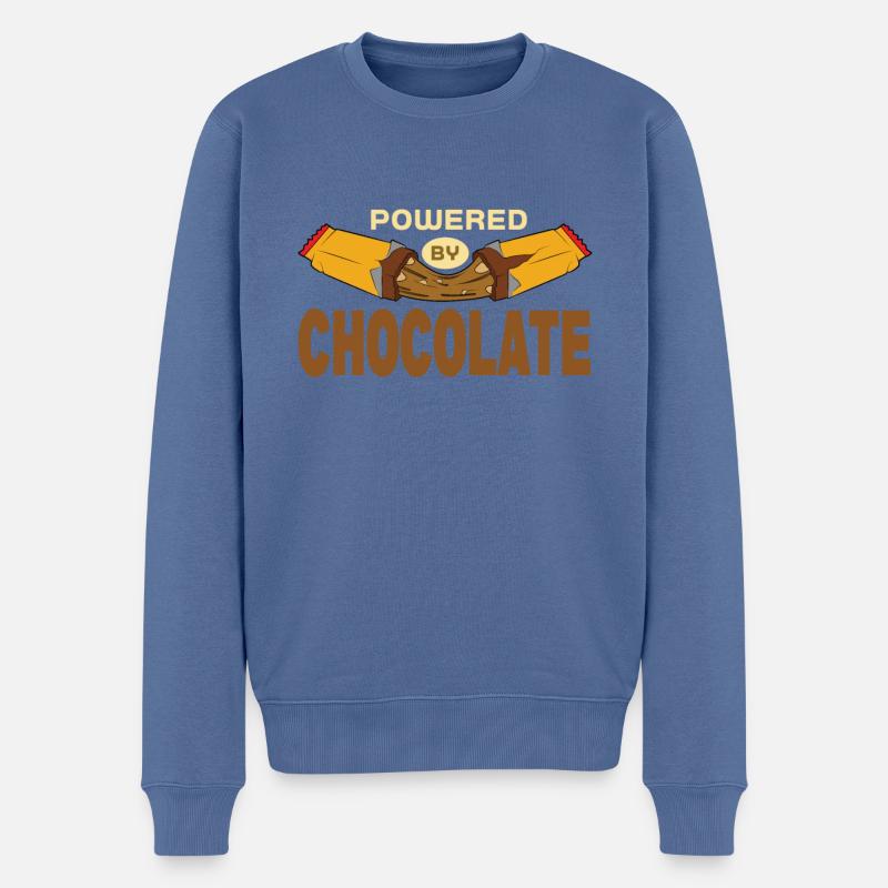 Propulsé par le chocolat - Pull Premium bio Homme - bleu pigeon