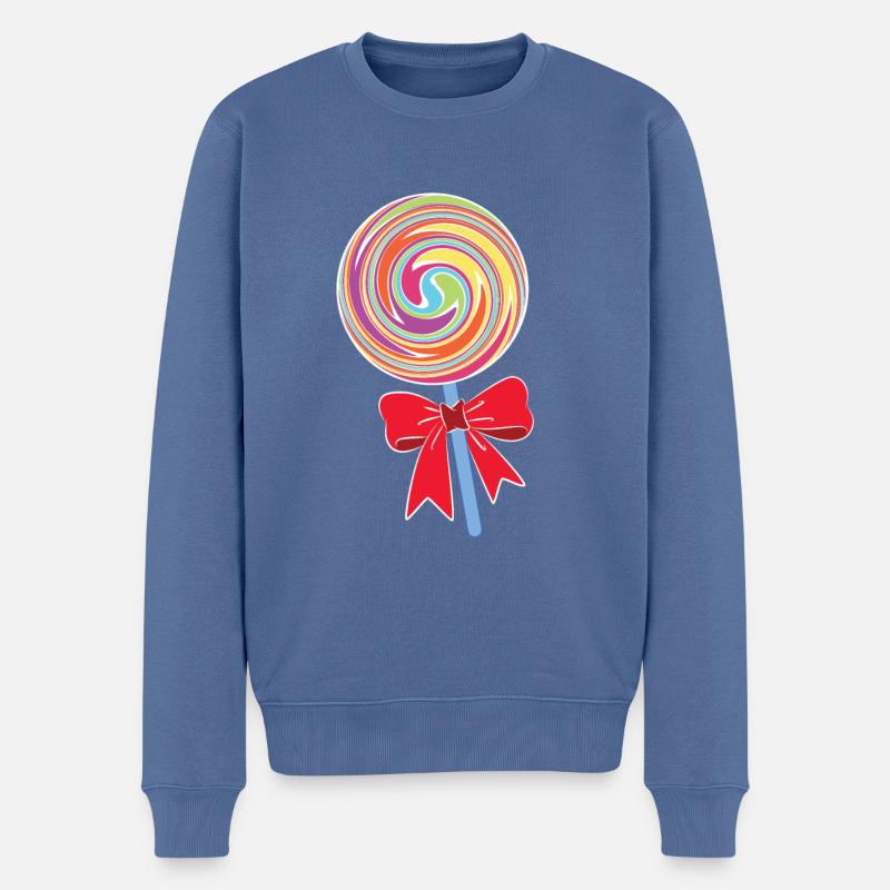 lollipop - Männer Premium Bio Pullover - Taubenblau