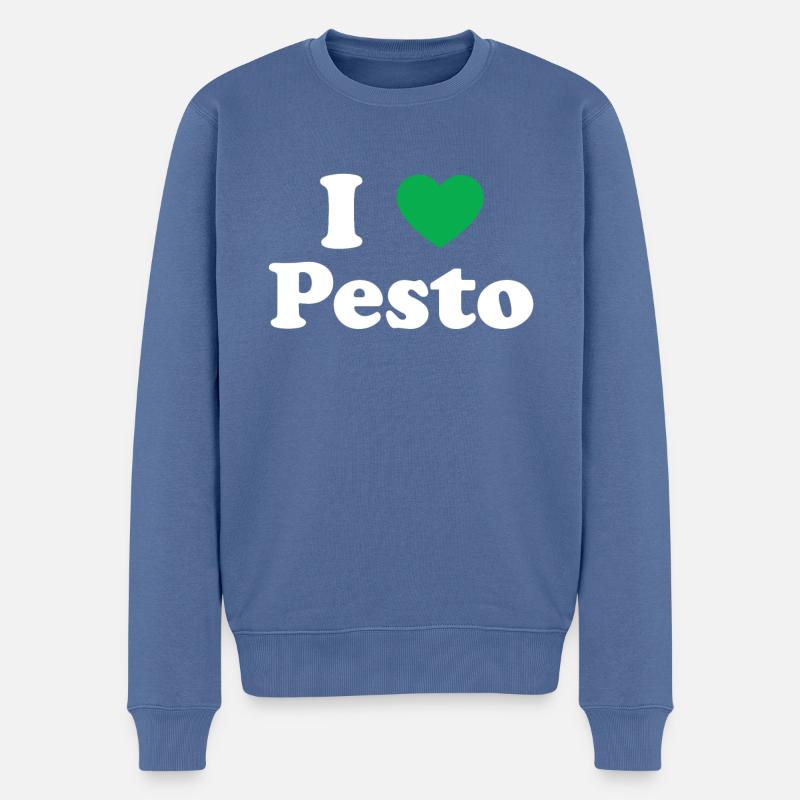 Pesto - Männer Premium Bio Pullover - Taubenblau