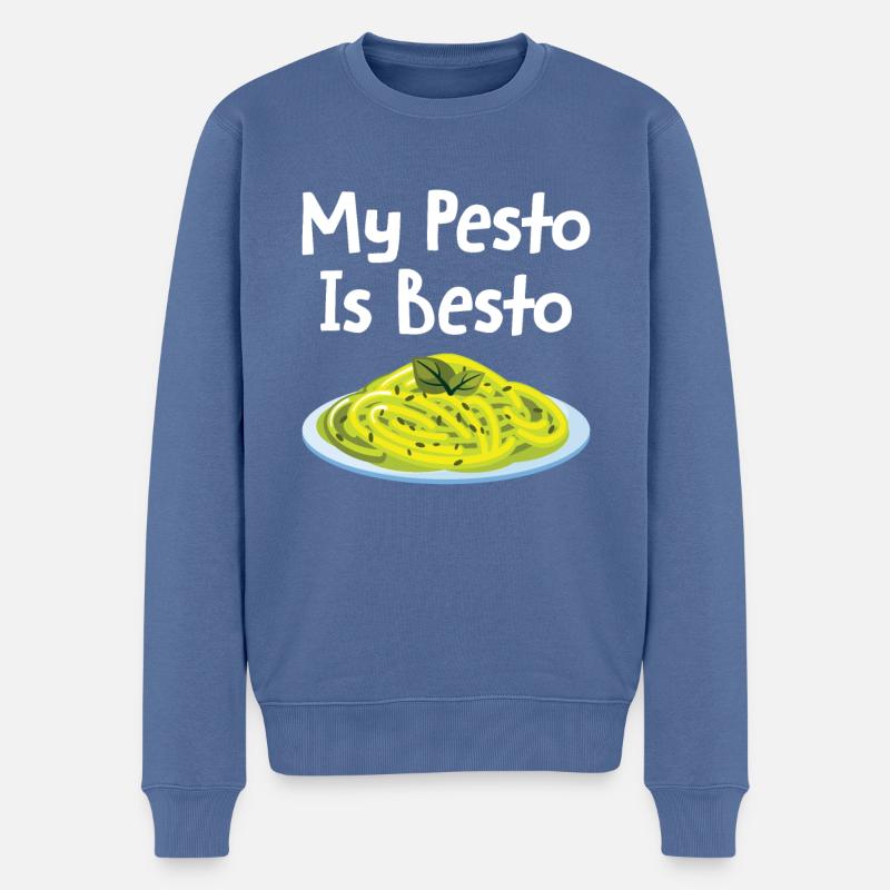 Pesto - Männer Premium Bio Pullover - Taubenblau
