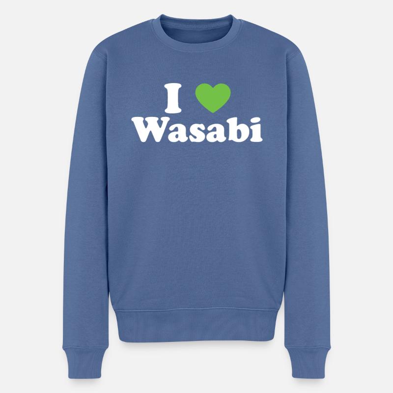 Wasabi - Männer Premium Bio Pullover - Taubenblau