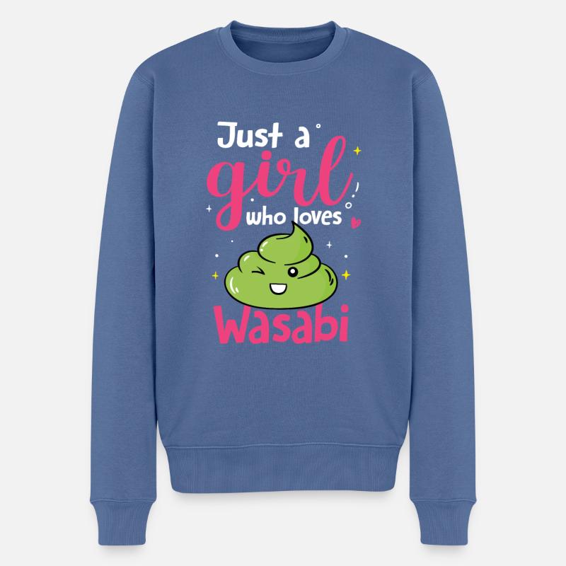 Wasabi - Männer Premium Bio Pullover - Taubenblau