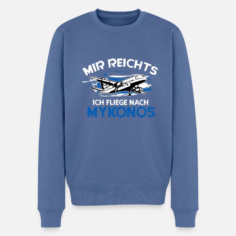Mykonos - Männer Premium Bio Pullover - Taubenblau