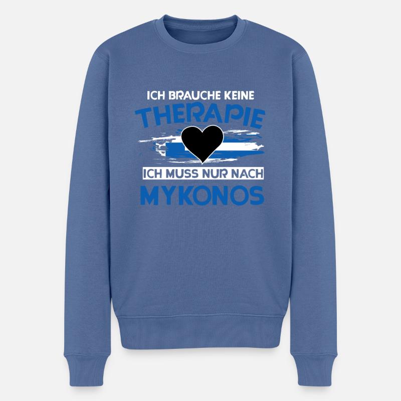Mykonos - Männer Premium Bio Pullover - Taubenblau
