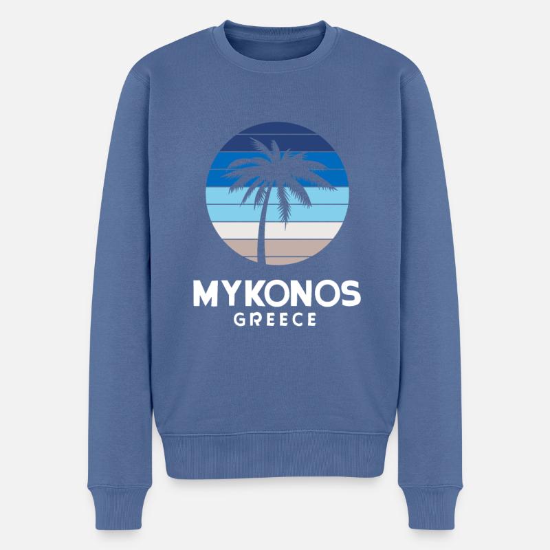 Mykonos - Männer Premium Bio Pullover - Taubenblau