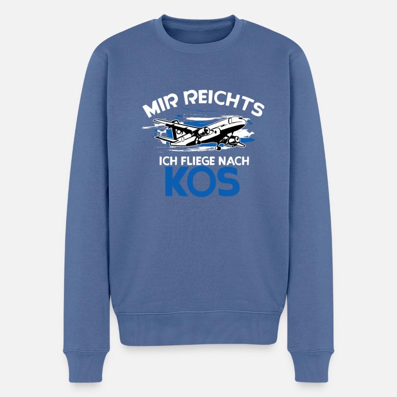 Kos - Männer Premium Bio Pullover - Taubenblau