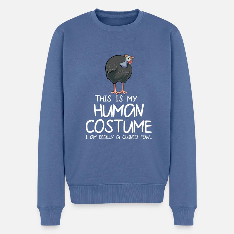 Perlhühner Perlhuhn Pintade - Pull Premium bio Homme - bleu pigeon