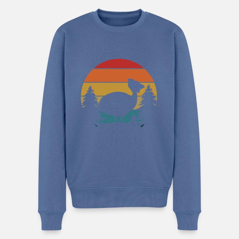 Perlhühner Perlhuhn Pintade - Pull Premium bio Homme - bleu pigeon