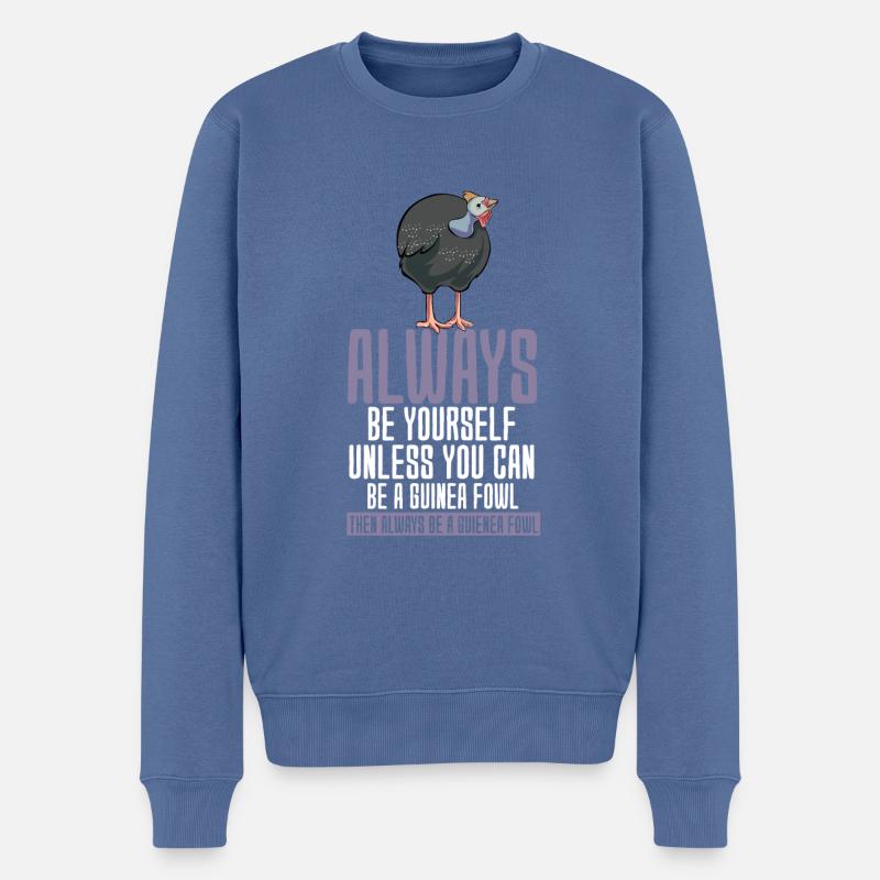 Perlhühner Perlhuhn Pintade - Pull Premium bio Homme - bleu pigeon