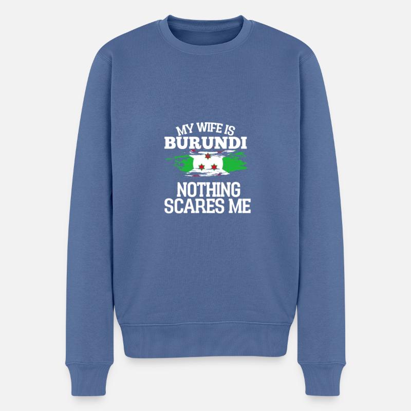 Épouse du Burundi - Pull Premium bio Homme - bleu pigeon