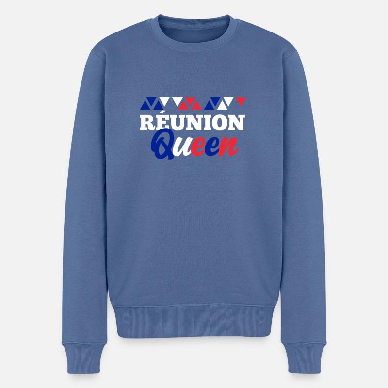 Reunion - Männer Premium Bio Pullover - Taubenblau