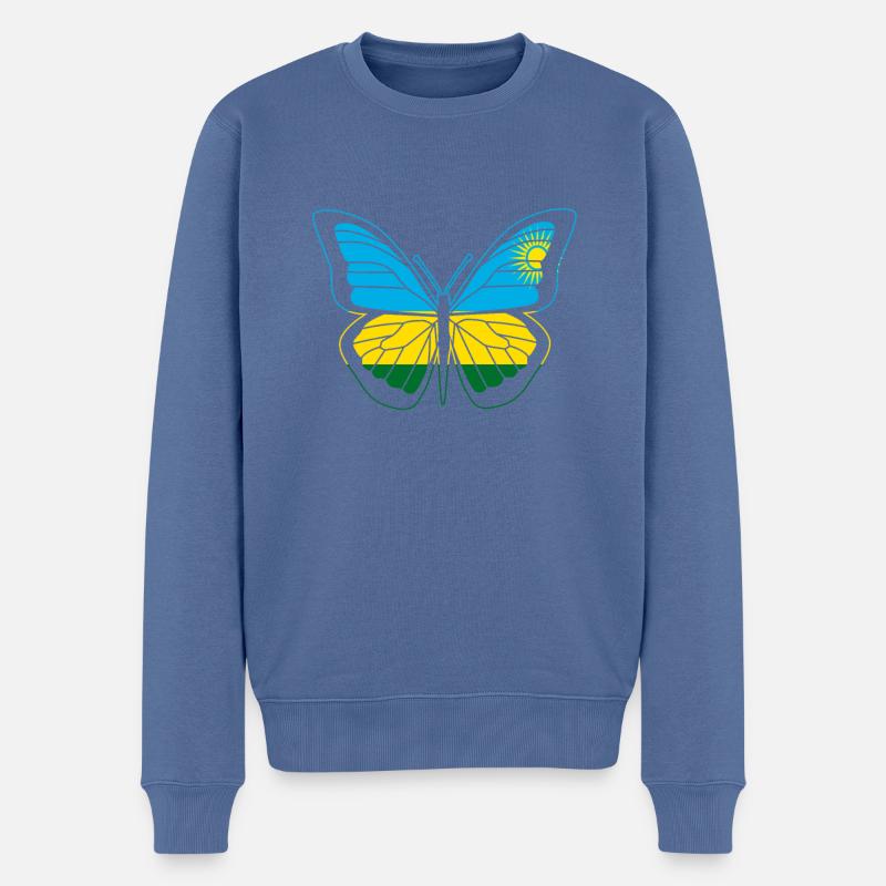 Rwanda - Männer Premium Bio Pullover - Taubenblau