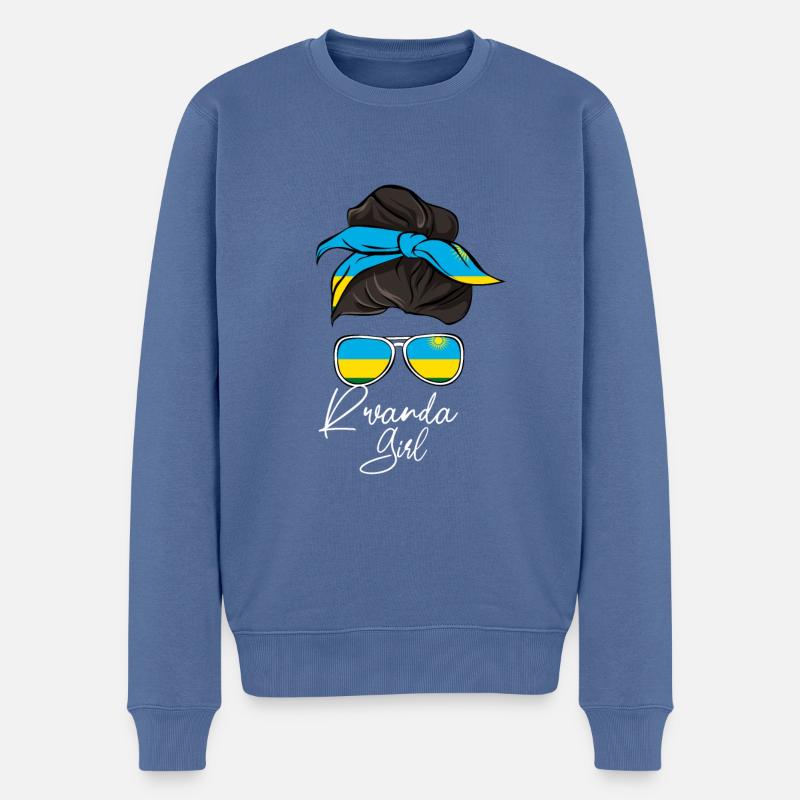 Rwanda - Männer Premium Bio Pullover - Taubenblau