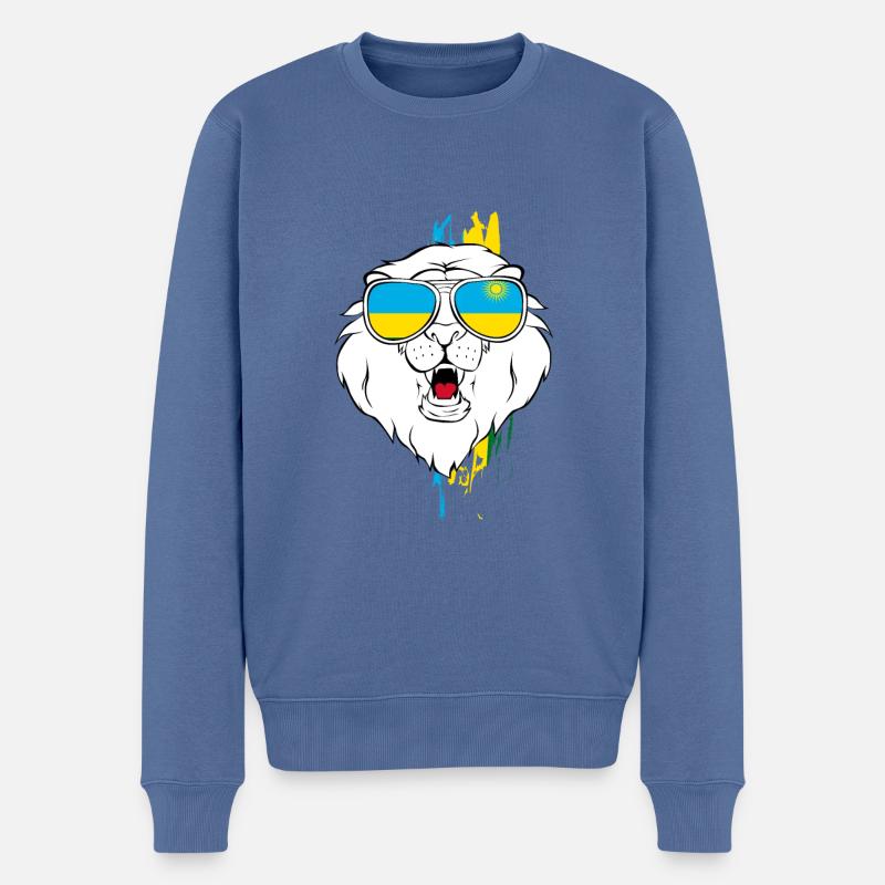 Rwanda - Männer Premium Bio Pullover - Taubenblau
