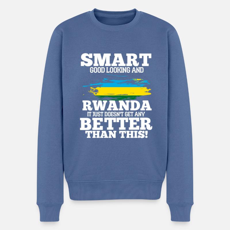 Rwanda - Pull Premium bio Homme - bleu pigeon