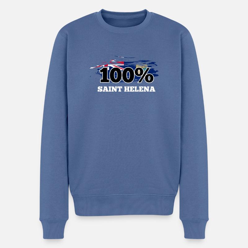 Saint Helena - Männer Premium Bio Pullover - Taubenblau