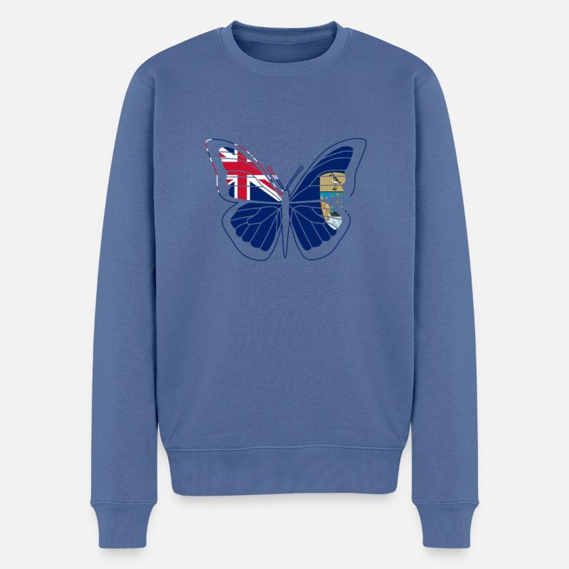 Saint Helena - Männer Premium Bio Pullover - Taubenblau