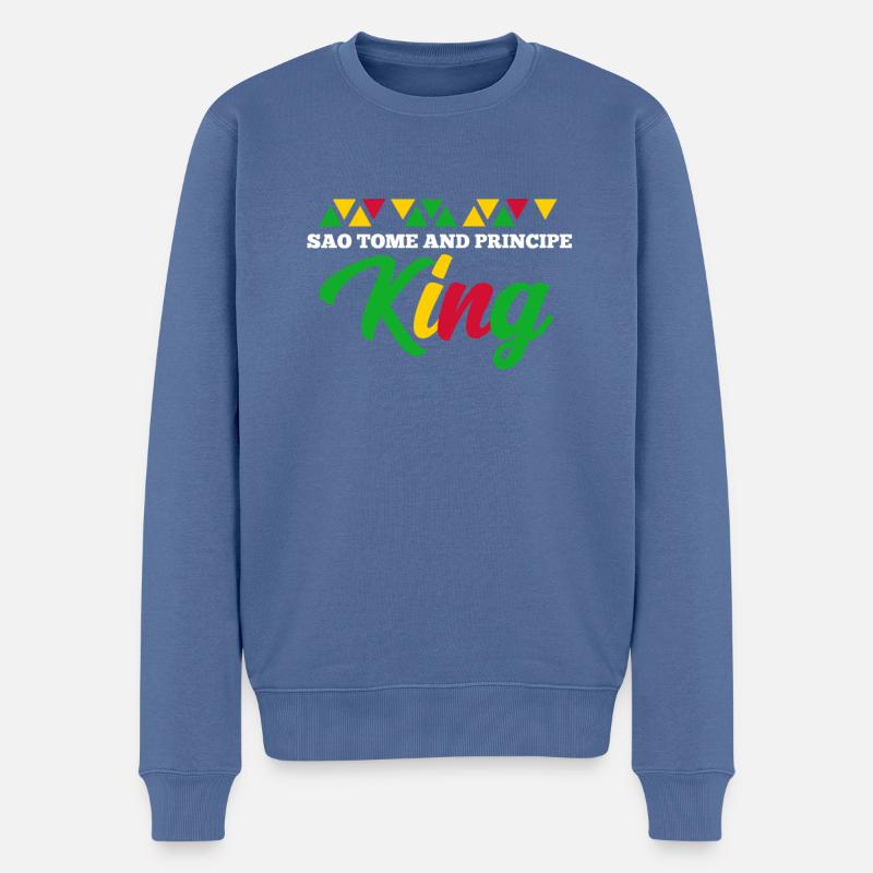 Sao Tome - Männer Premium Bio Pullover - Taubenblau