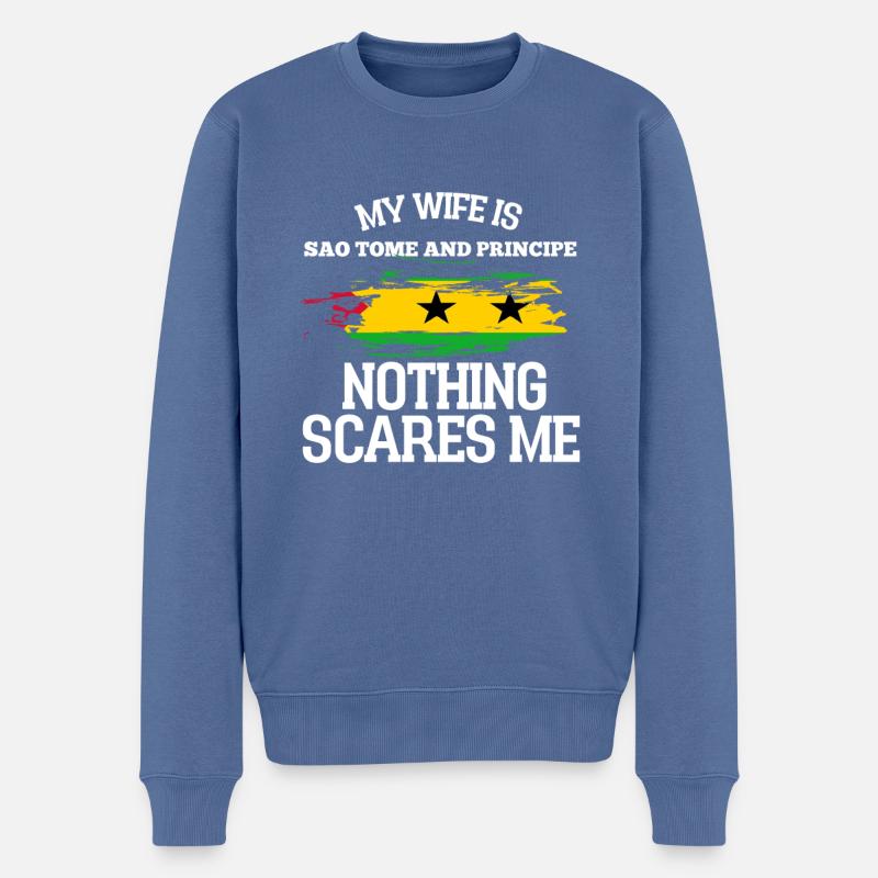 Sao Tome - Männer Premium Bio Pullover - Taubenblau