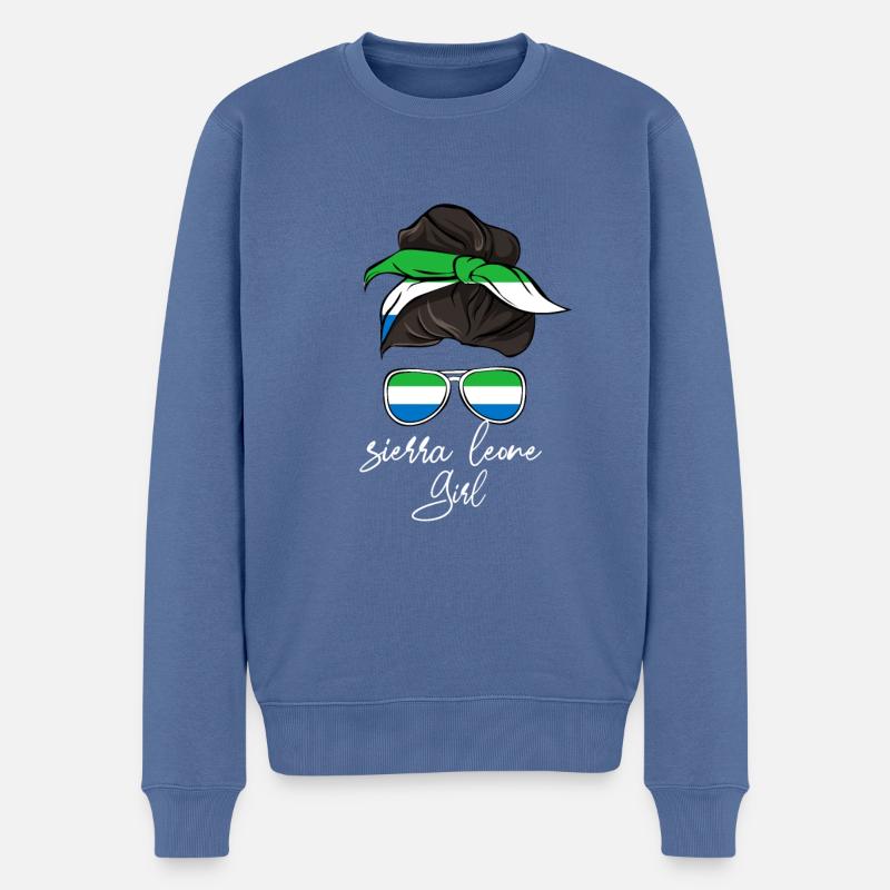 Sierra Leone - Männer Premium Bio Pullover - Taubenblau