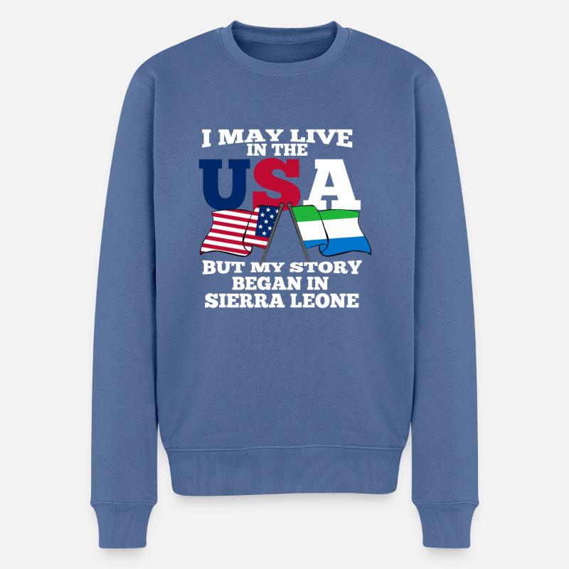 Sierra Leone - Männer Premium Bio Pullover - Taubenblau