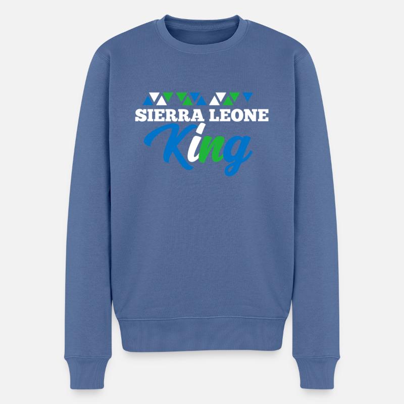 Sierra Leone - Männer Premium Bio Pullover - Taubenblau