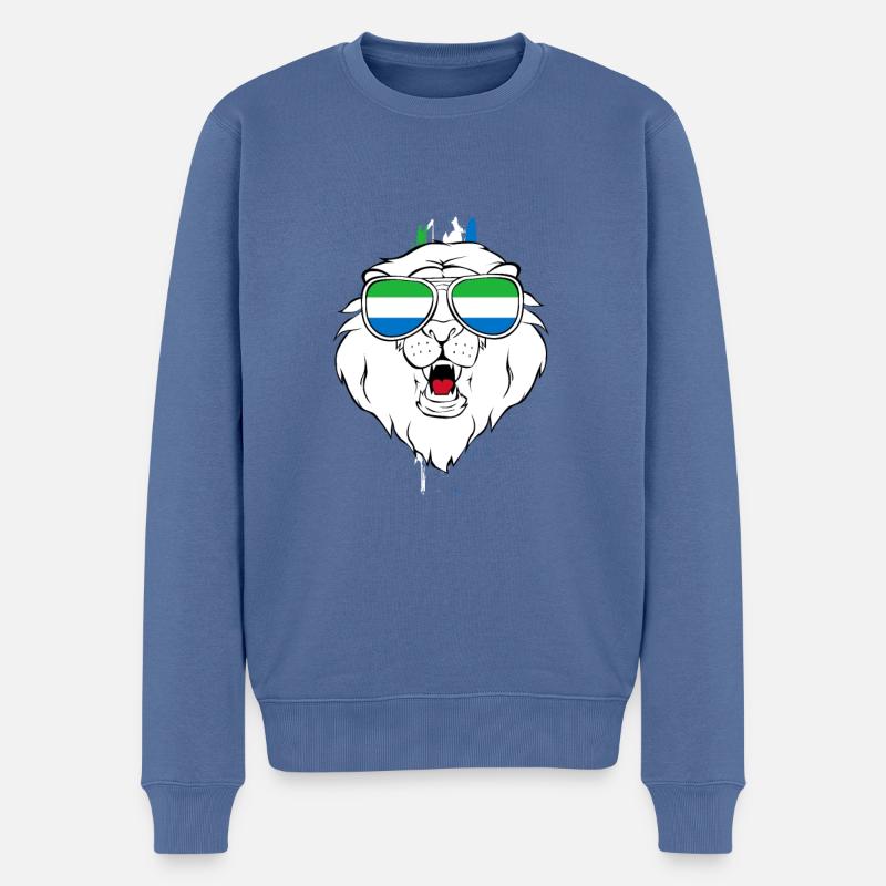 Sierra Leone - Männer Premium Bio Pullover - Taubenblau