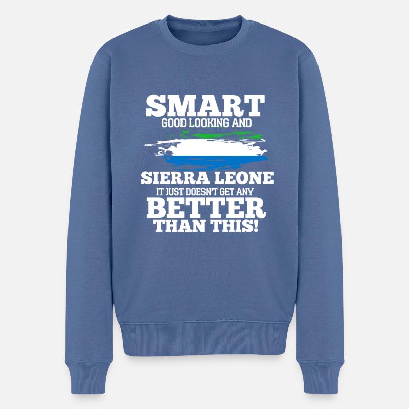Sierra Leone - Männer Premium Bio Pullover - Taubenblau
