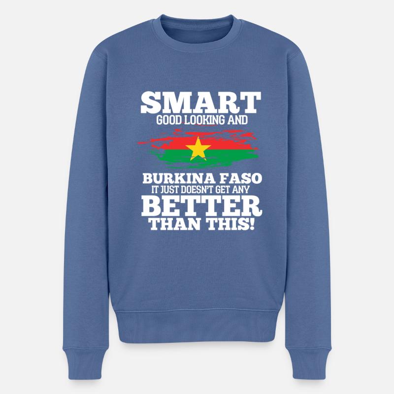 Burkina Faso - Männer Premium Bio Pullover - Taubenblau