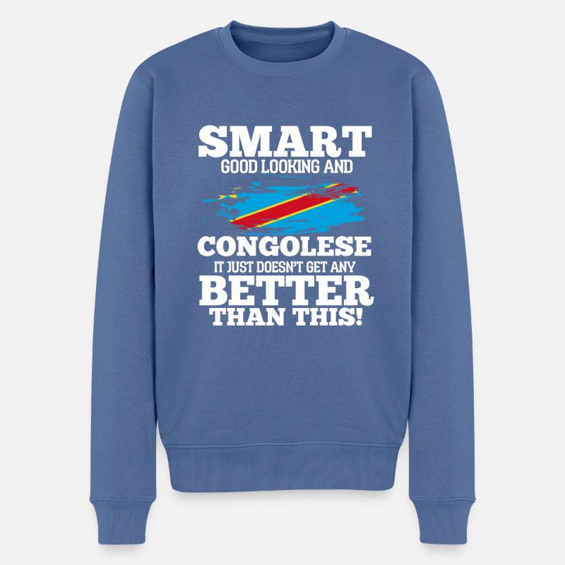 Congo - Pull Premium bio Homme - bleu pigeon