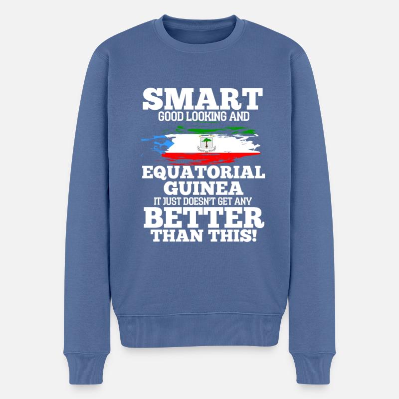 Guinée équatoriale - Pull Premium bio Homme - bleu pigeon