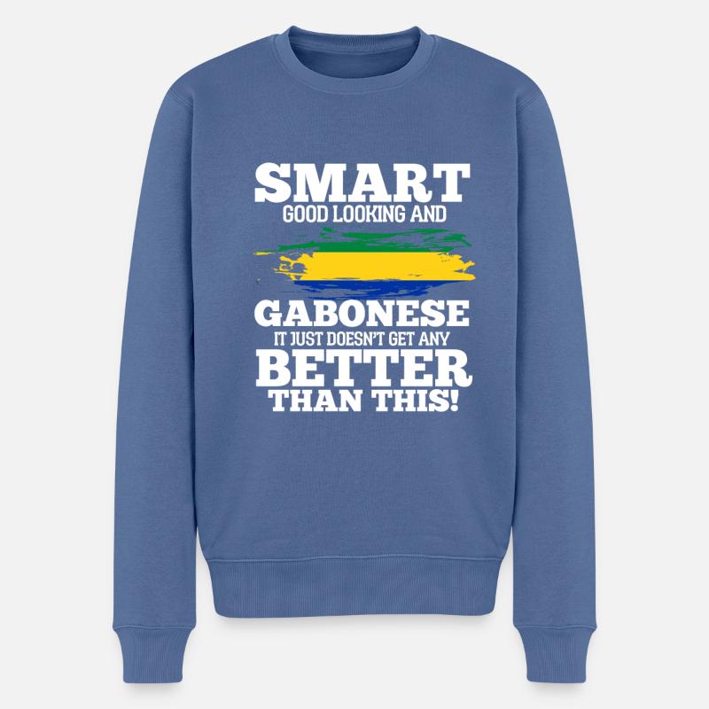 Gabon - Pull Premium bio Homme - bleu pigeon