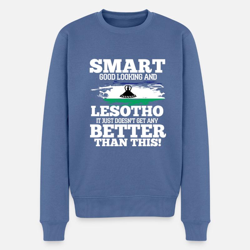 Lesotho - Pull Premium bio Homme - bleu pigeon