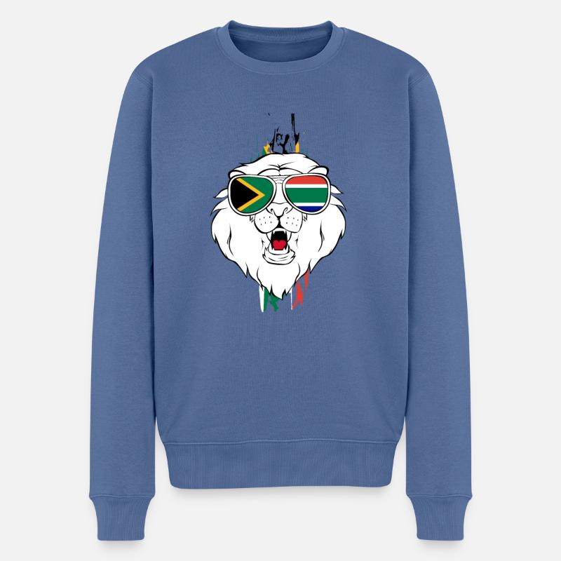 Südafrika - Männer Premium Bio Pullover - Taubenblau