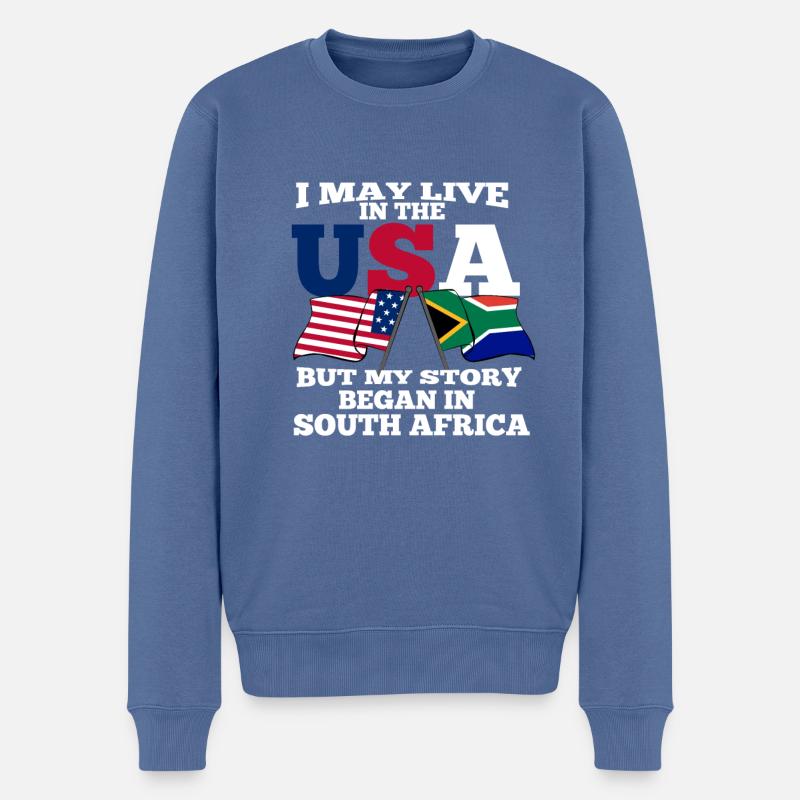 Südafrika - Männer Premium Bio Pullover - Taubenblau