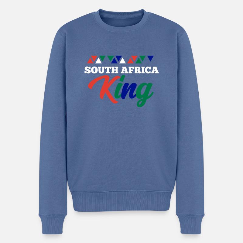 Südafrika - Männer Premium Bio Pullover - Taubenblau