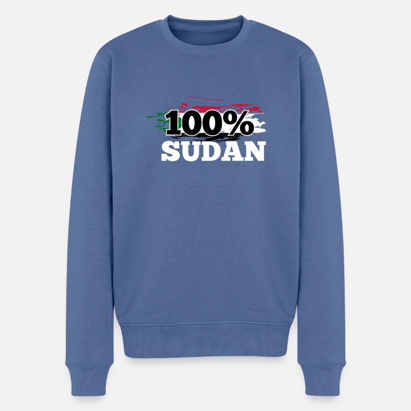 Sudan - Männer Premium Bio Pullover - Taubenblau