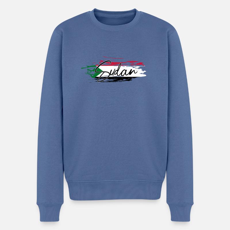 Sudan - Männer Premium Bio Pullover - Taubenblau